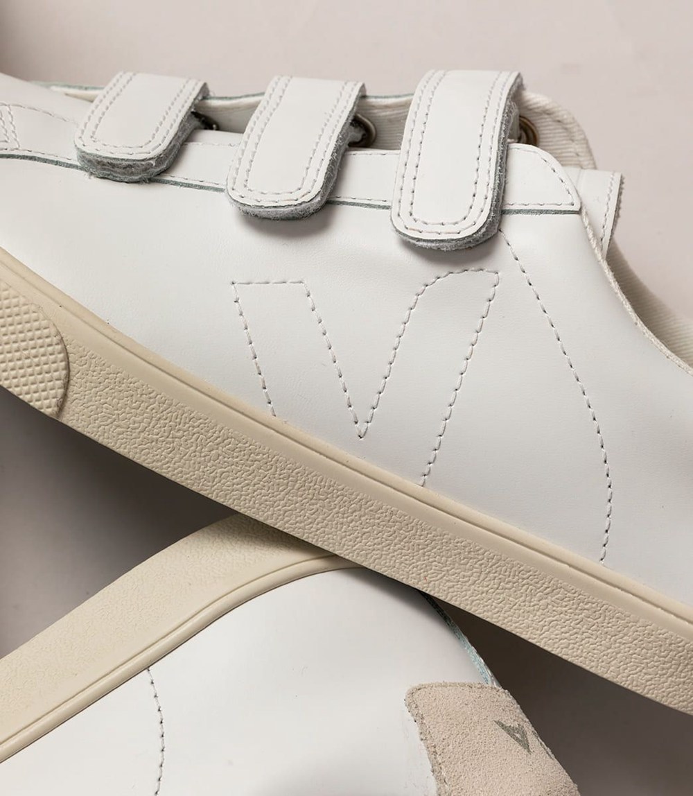 Veja Sneakers Dame Hvide - 3-Lock Læder - YIJCX4596